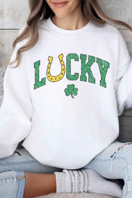 LUCKY CHARM ST PATRICKS GRAPHIC SWEATSHIRT