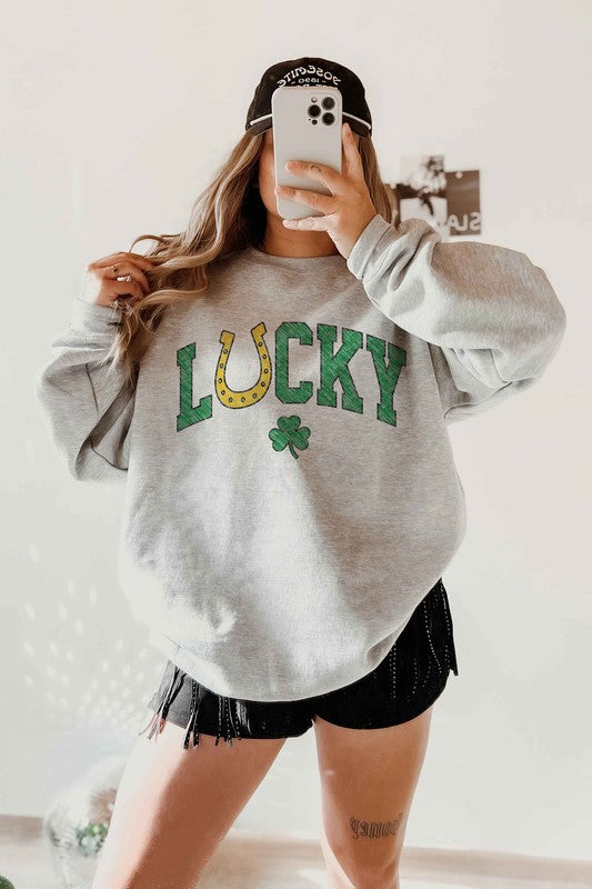 LUCKY CHARM ST PATRICKS GRAPHIC SWEATSHIRT