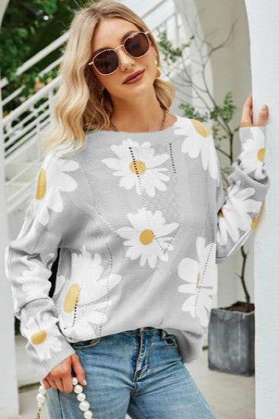 Floral Knitted Sweater