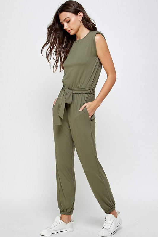 SHOULDER PAD JUMPSUIT