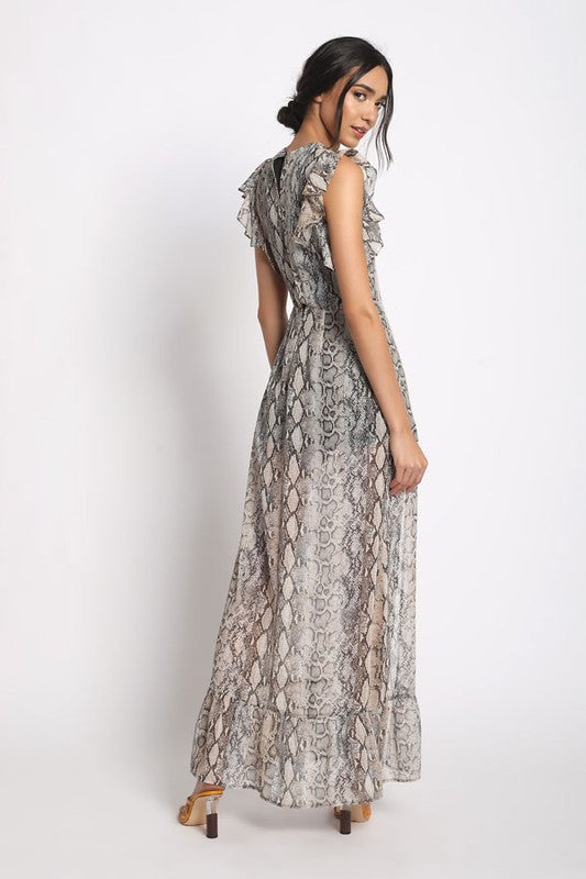 REPTILE PRINT MAXI DRESS
