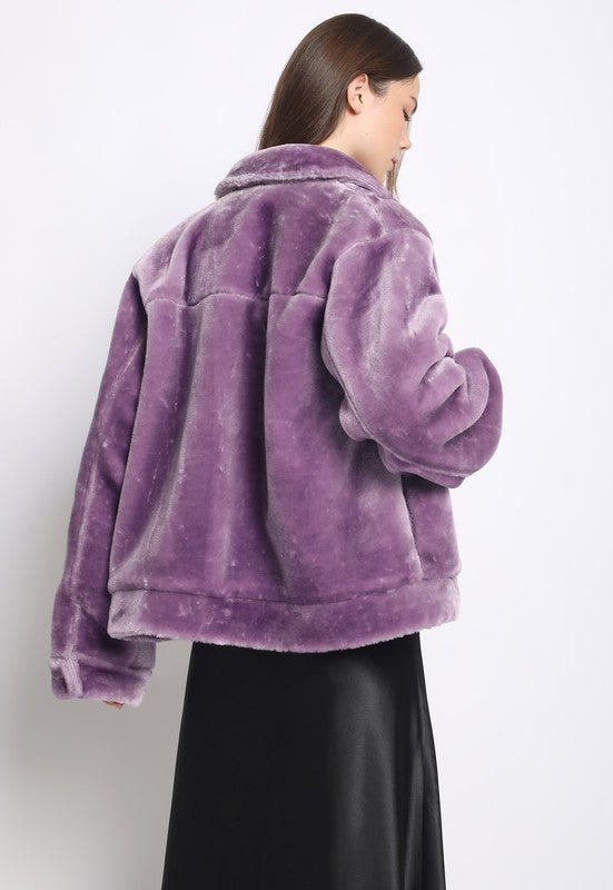 FAUX FUR TRUCKER JACKET