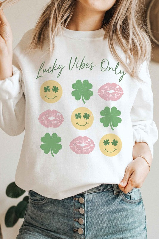 LUCKY VIBES ONLY Graphic Sweatshirt
